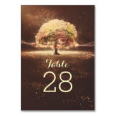 String Lights Boom Trouwtafel nummers Kaart (Achterkant)