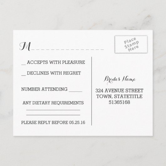 string lights bos bomen RSVP briefkaarten (Achterkant)