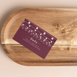 String Lights Bourgondische bruiloft Gift Registry Informatiekaartje