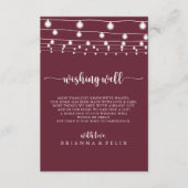 String Lights Bourgondische bruiloft goed te wense Informatiekaartje (Voorkant)