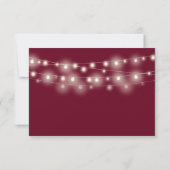 String Lights Bourgondische Script Maaltijdkeuze RSVP Kaartje (Achterkant)