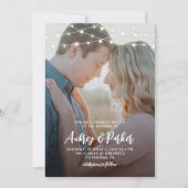 String Lights Bruiloft Foto uitnodiging (Voorkant)