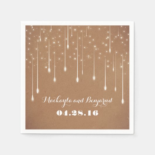 String Lights Bruiloft Modern Servet (Voorkant)