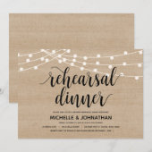String Lights bruiloft repetitie diner uitnodiging (Voorkant / Achterkant)