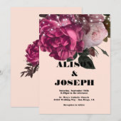 String Lights Burgundy Flowers Weddenschap Kaart (Voorkant / Achterkant)