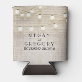 String Lights Burlap Rustiek Blikjeskoeler (Voorkant)