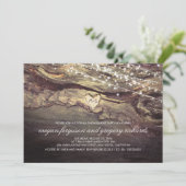 String Lights Carved Heart Rustic Engagement Party Kaart (Staand voorkant)