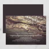 String Lights Carved Heart Rustic Rehearsal Dinner Kaart (Voorkant / Achterkant)