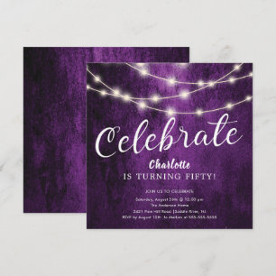 String Lights Celebrate Birthday Invitation Kaart