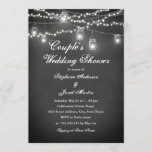 String Lights Chalkboard Couples Wedding Shower Kaart<br><div class="desc">rustige uitnodigingen in de Little Bayleigh Store!</div>