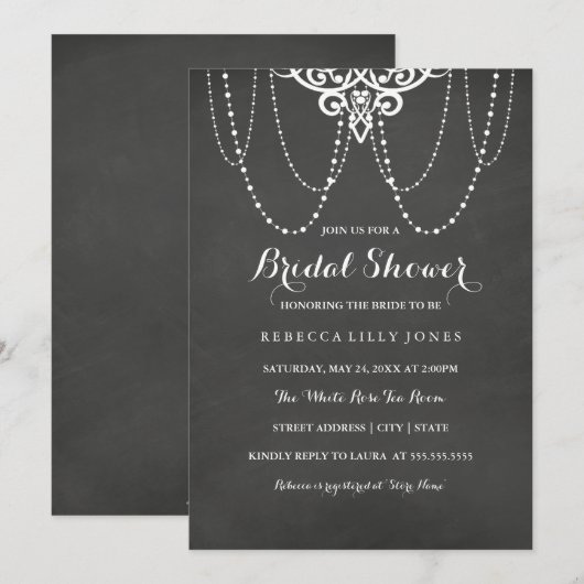 String Lights & Chalkboard | Vrijgezellenfeest uit Kaart (Voorkant / Achterkant)