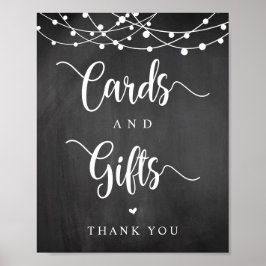 String Lights, Chalkboard Wedding Cards en Gifts Poster
