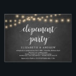 String Lights, chalkboard, Wedding Elopement Party Kaart<br><div class="desc">Prachtige aankondiging van de Uitzondering van de Wedding / de kaart van de Uitnodiging van de Partij, in het Moderne Robuuste ontwerp, de Lichten van het Koord van het Boerderij, het Koord van het Chalkboard besproken. Dit is perfect voor je trouwreceptie en feest na de bruiloft. Voeg je gegevens toe...</div>