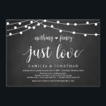 String Lights, Chalkboard, Wedding Elopement Party Kaart<br><div class="desc">Prachtig niets Fancy,  gewoon liefde,  aankondiging van weddenschappen/partijuitnodiging,  in modern Robuust ontwerp,  Boerderij String Lights,  onderwerp van het karton. Dit is perfect voor je trouwreceptie en feest na de bruiloft. Voeg je gegevens toe in het overeenkomende lettertype/lettertype. #TeeshaDerrick</div>