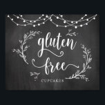 String Lights, Chalkboard, Wedding Party Cupcakes Poster<br><div class="desc">Rustic Country Boerderij Vines,  String Lights,  Chalkboard,  Wedding Reception Party Dessert (glutenvrije cupcakes) Poster.</div>