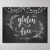 String Lights, Chalkboard, Wedding Party Cupcakes Poster (Voorkant)