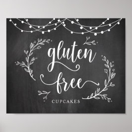 String Lights, Chalkboard, Wedding Party Cupcakes Poster