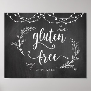 String Lights, Chalkboard, Wedding Party Cupcakes Poster