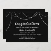 String Lights Congraduation Afstuderen Invitation Kaart (Voorkant / Achterkant)