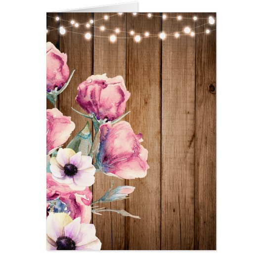 String Lights & Country Flowers Rustic Barn Wood (Voorkant)