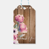 String Lights & Country Flowers Rustic Barn Wood Cadeaulabel (Achterkant)