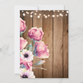 String Lights & Country Flowers Rustic Barn Wood Kaart (Achterkant)