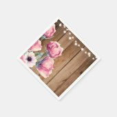 String Lights & Country Flowers Rustic Barn Wood Servetten (Hoek)