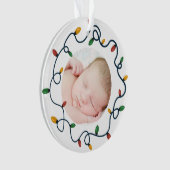 String Lights Custom Baby's eerste kerstfoto Ornament (voorkant)