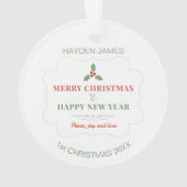 String Lights Custom Baby's eerste kerstfoto Ornament (achterkant)