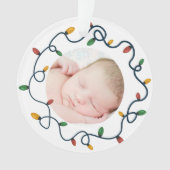 String Lights Custom Baby's eerste kerstfoto Ornament (voorkant)