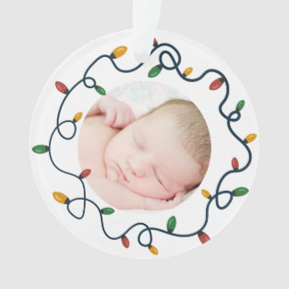 String Lights Custom Baby's eerste kerstfoto Ornament
