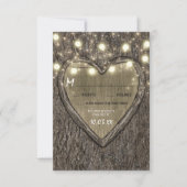 String Lights + eikenboomschors bruiloft RSVP-Kaar RSVP Kaartje (Voorkant)