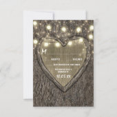 String Lights + eikenboomschors bruiloft RSVP-Kaar RSVP Kaartje (Voorkant)