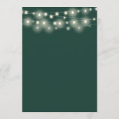 String Lights Emerald Groen Bloemen Bruiloft Menu (Achterkant)