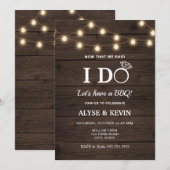 String Lights en Barnwood I DO BBQ Kaart (Voorkant / Achterkant)