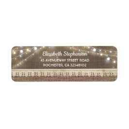 String Lights en Burlap Rustieke Bruiloft Etiket