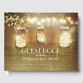 String Lights en Mason Jar Bruiloft Gastenboek (Voorkant)