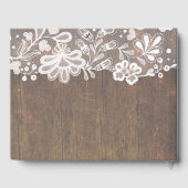 String Lights en Mason Jar Lace en Wood Wedding Gastenboek (Achterkant)