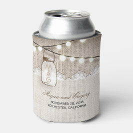 String Lights en Mason Jar Rustieke Burlap Blikjeskoeler