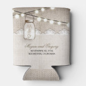 String Lights en Mason Jar Rustieke Burlap Blikjeskoeler (Achterkant)