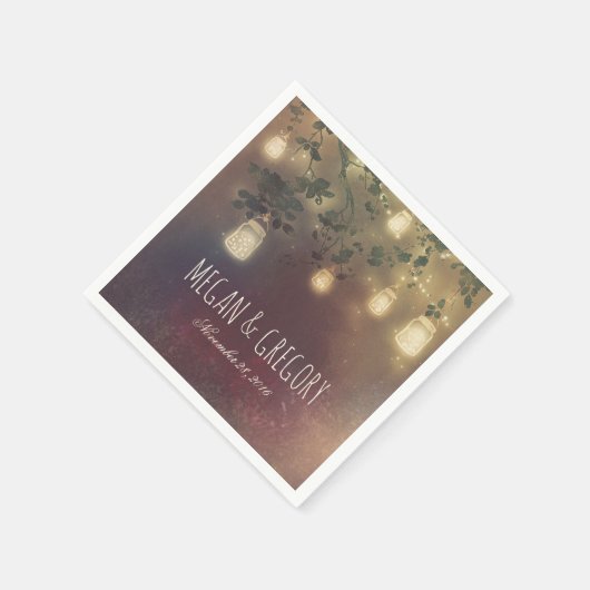 String Lights en Mason Jars Rustiek Land Servet (Hoek)