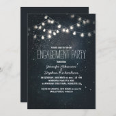 String Lights en Night Sky Stars verlovingsfeest Kaart (Voorkant / Achterkant)