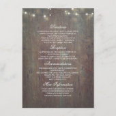 String Lights en Rustic Wood Wedding Informatie Informatiekaartje (Voorkant)