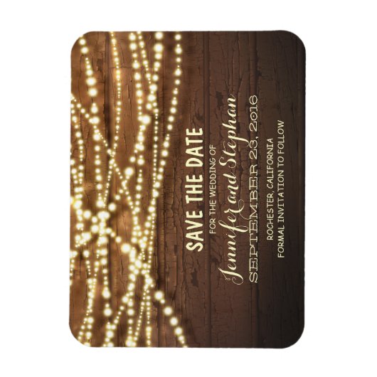 String Lights en Schuur Hout Opslaan De Datum Magneet (Verticaal)