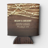 String Lights en Schuur Hout Rustiek Blikjeskoeler (Voorkant)