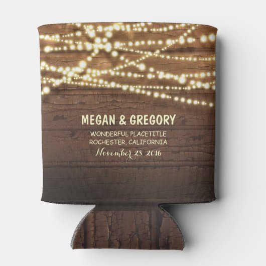 String Lights en Schuur Hout Rustiek Blikjeskoeler (Achterkant)