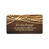 String Lights en Schuur Hout Rustiek Etiket (Voorkant)