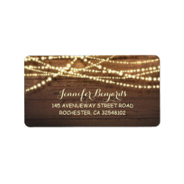 String Lights en Schuur Hout Rustiek Etiket