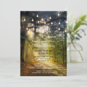 String Lights Enchanted Forest Vrijgezellenfeest Kaart (Staand voorkant)