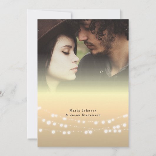 String Lights Engagement Party Kaart (Achterkant)